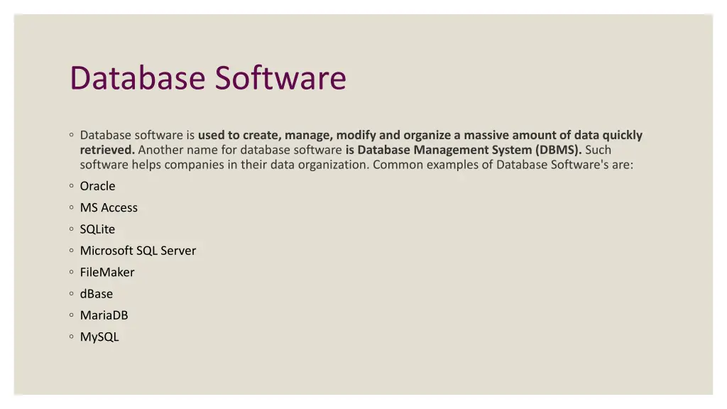 database software