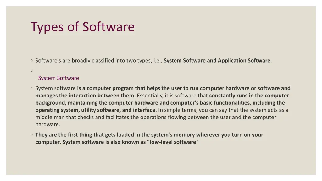 types of software