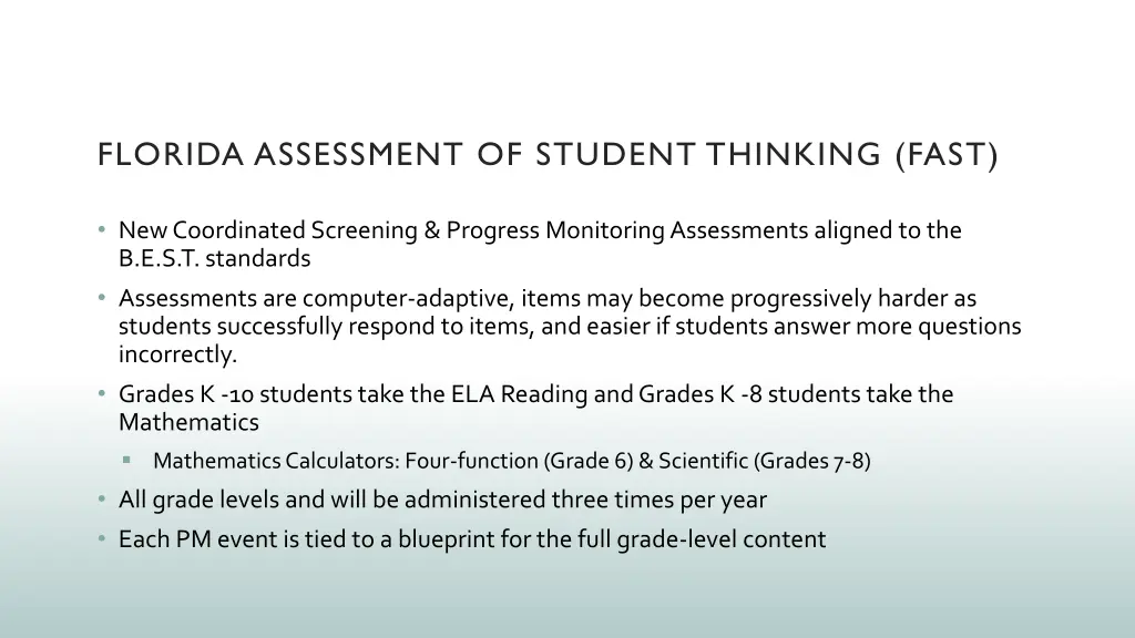 florida assessment of student thinking fast