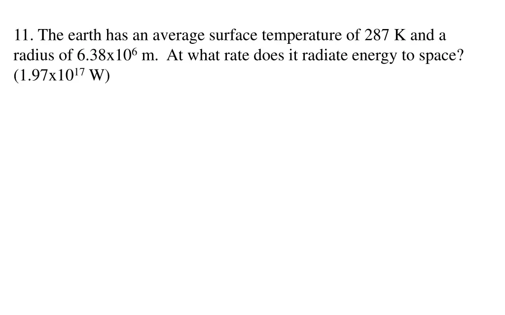 11 the earth has an average surface temperature