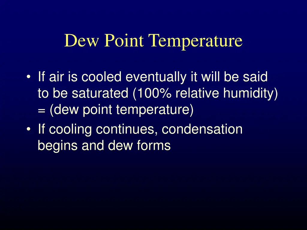 dew point temperature