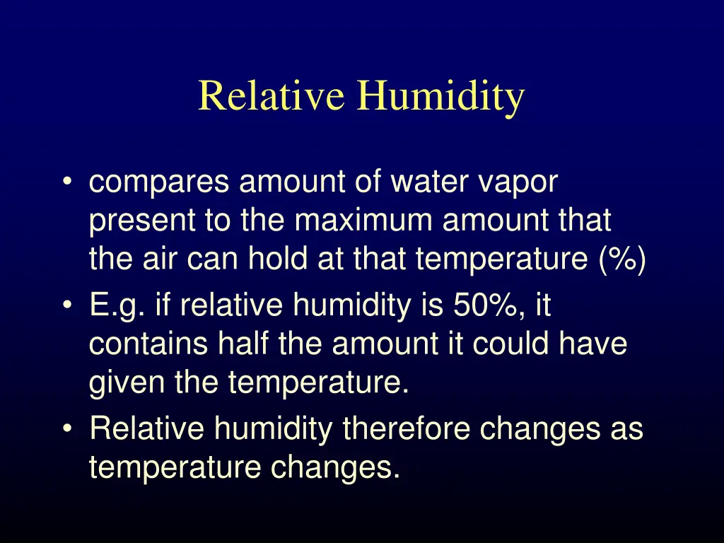 relative humidity