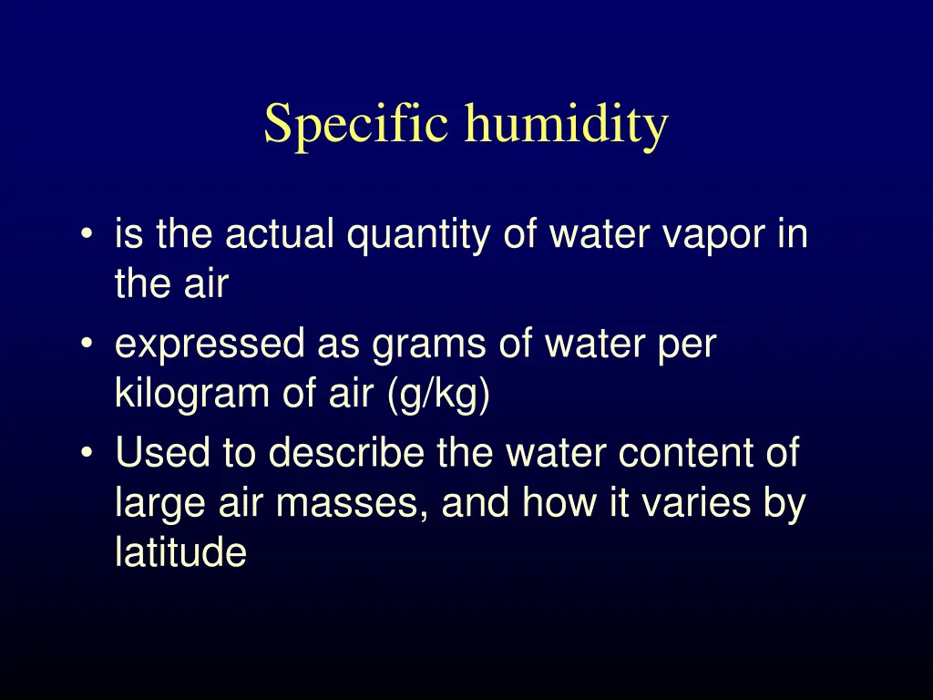 specific humidity