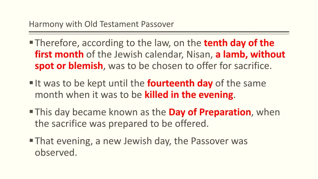 harmony with old testament passover 2