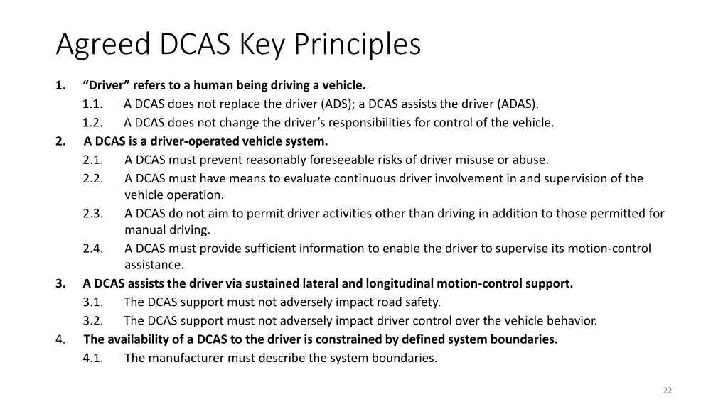 agreed dcas key principles