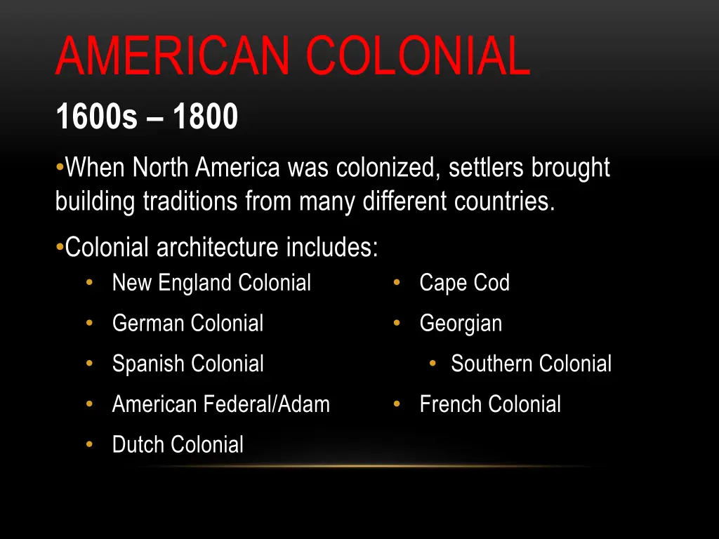 american colonial