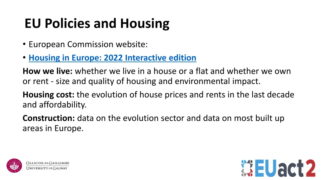 eu policies and housing