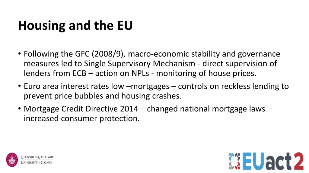 housing and the eu 1