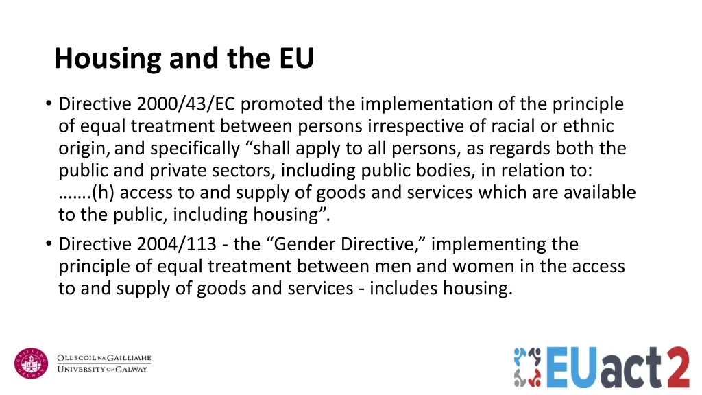 housing and the eu