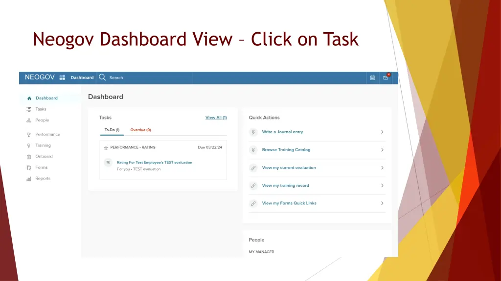 neogov dashboard view click on task