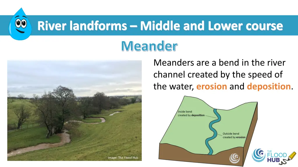 river landforms middle and lower course meander