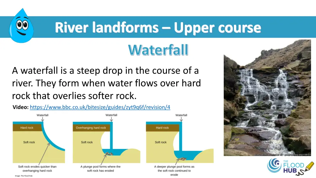 river landforms upper course waterfall