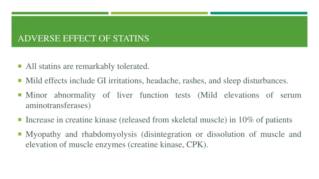 adverse effect of statins