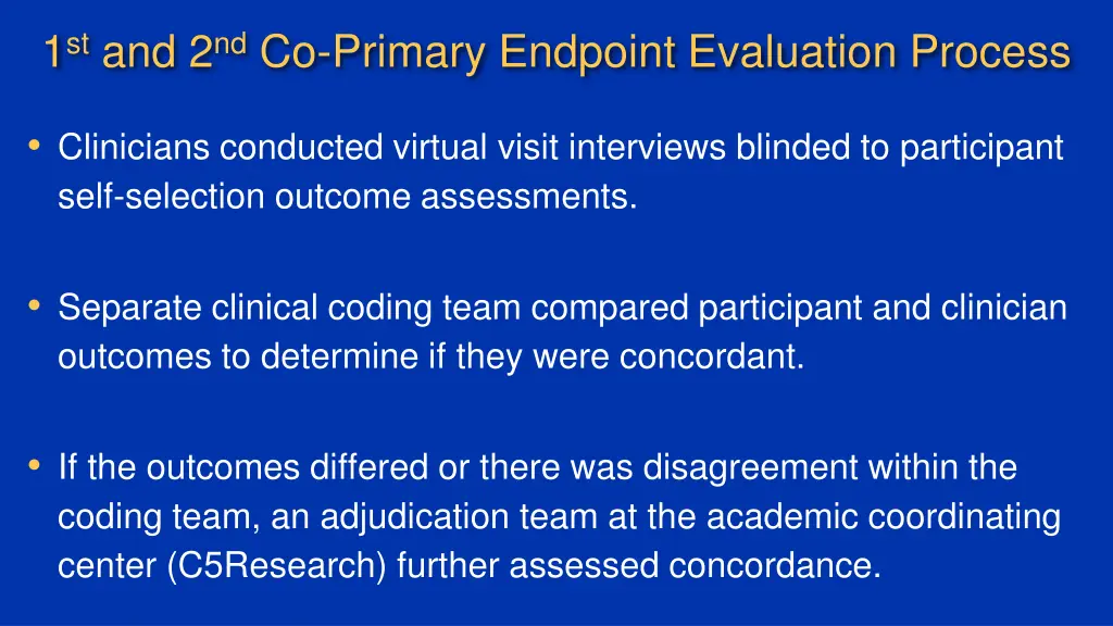 1 st and 2 nd co primary endpoint evaluation