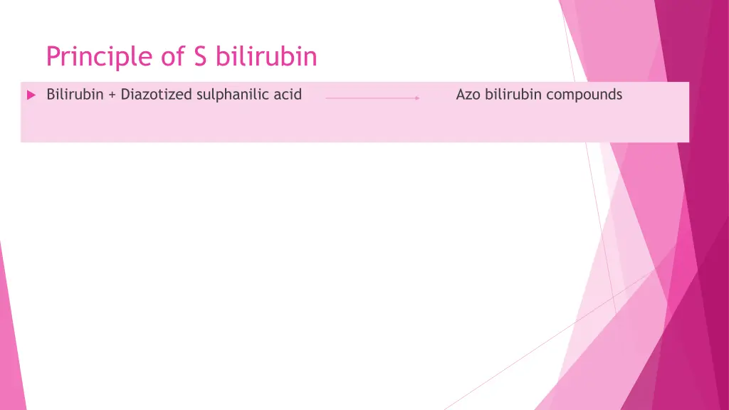 principle of s bilirubin