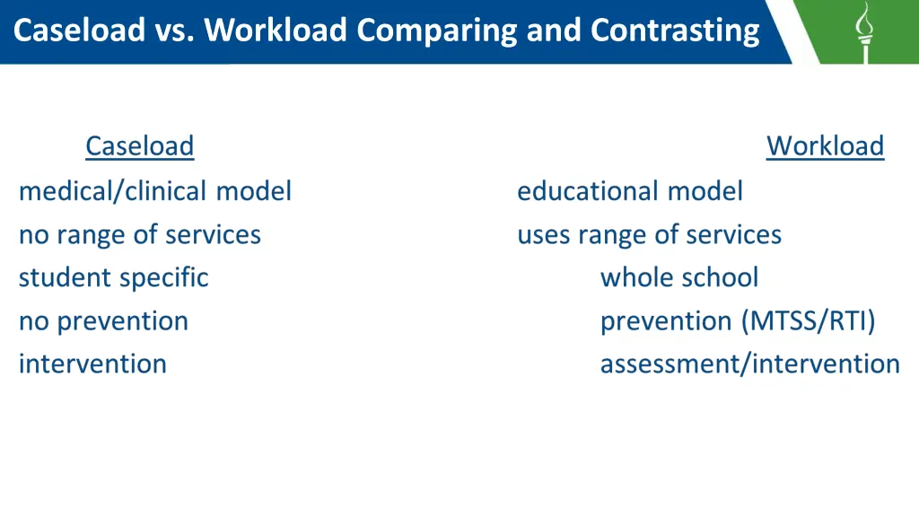 caseload vs workload comparing and contrasting