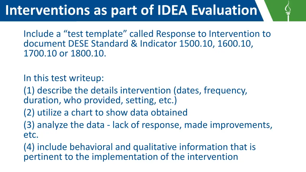 interventions as part of idea evaluation