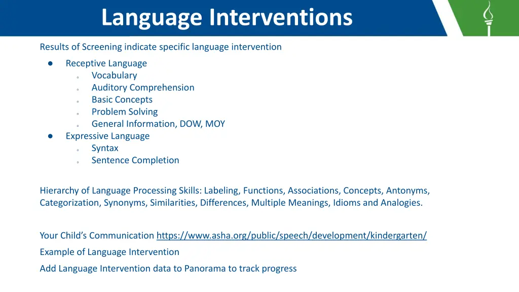 language interventions