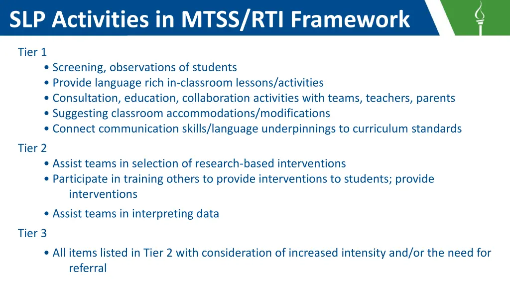 slp activities in mtss rti framework