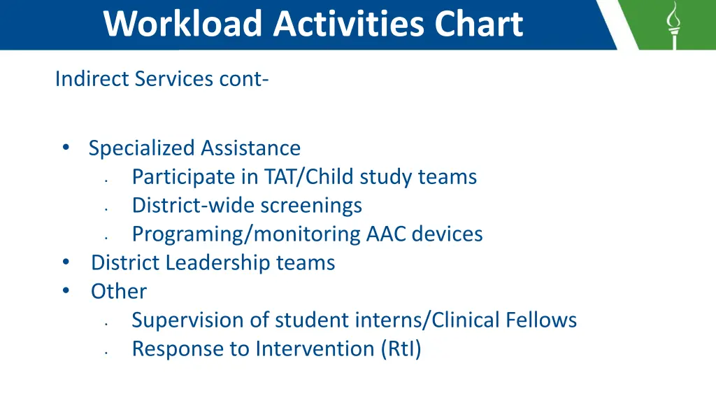 workload activities chart 2