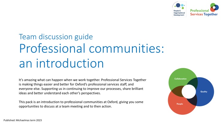 team discussion guide professional communities