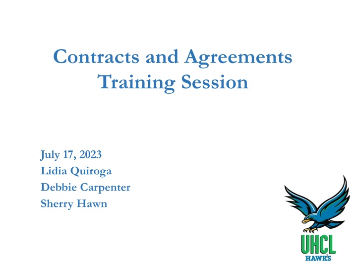 contracts and agreements training session