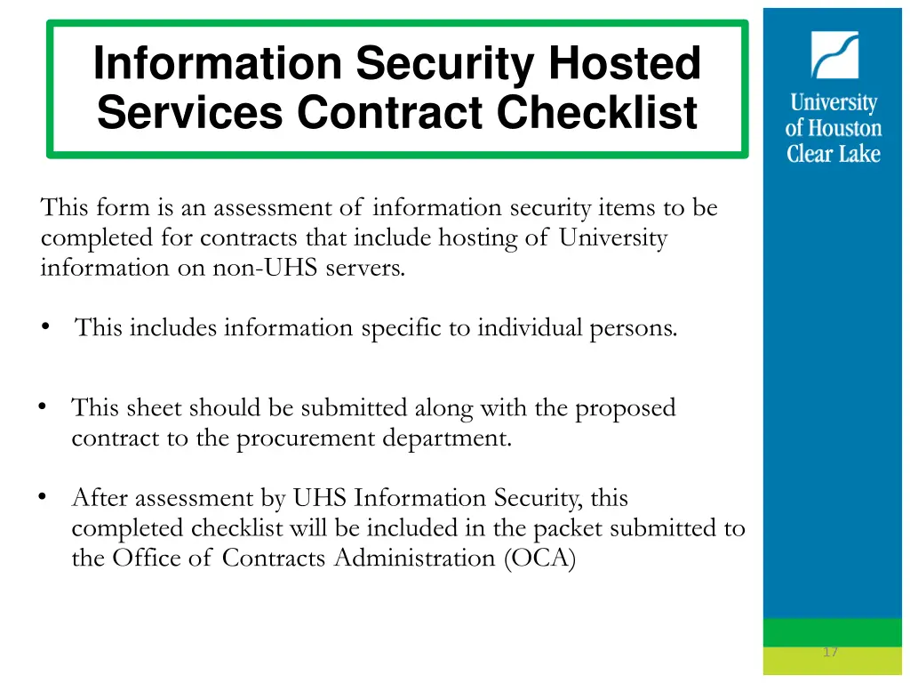 information security hosted services contract