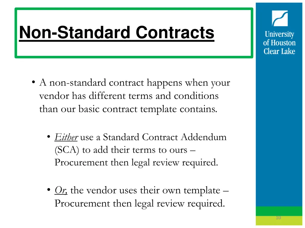 non standard contracts