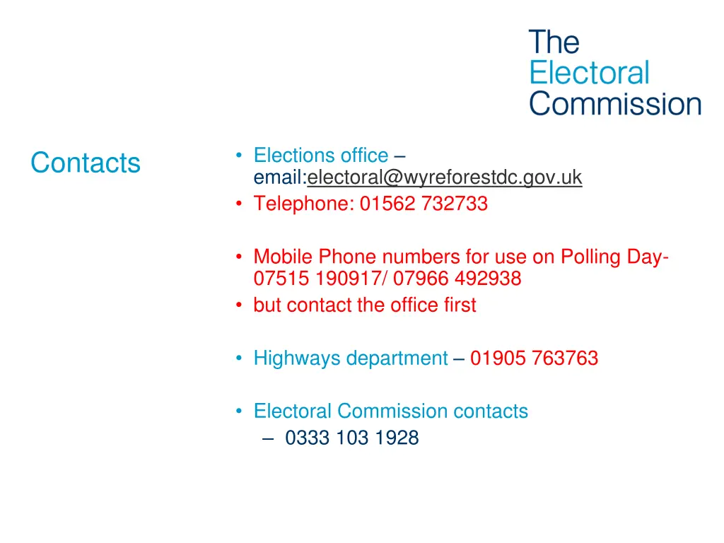 elections office email electoral@wyreforestdc