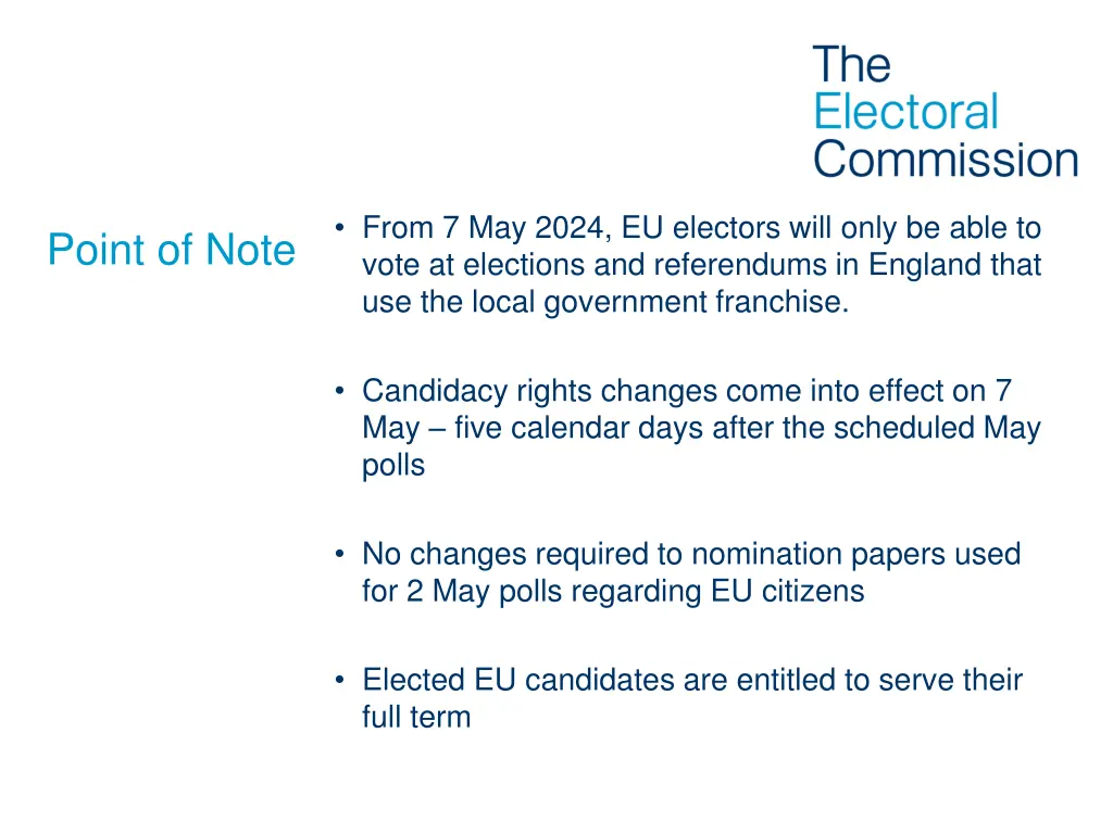 from 7 may 2024 eu electors will only be able