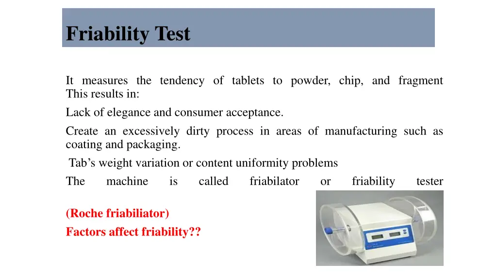 friability test