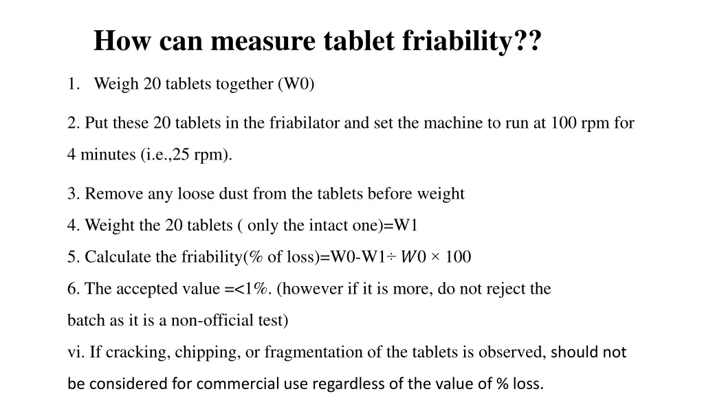 how can measure tablet friability