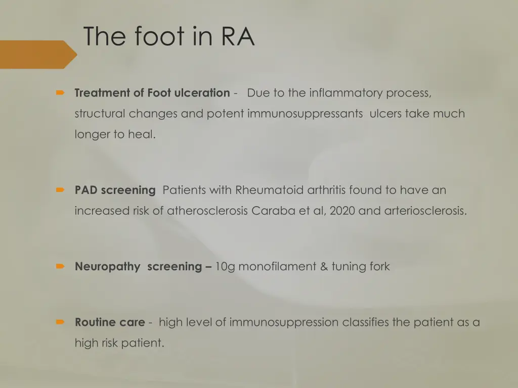 the foot in ra