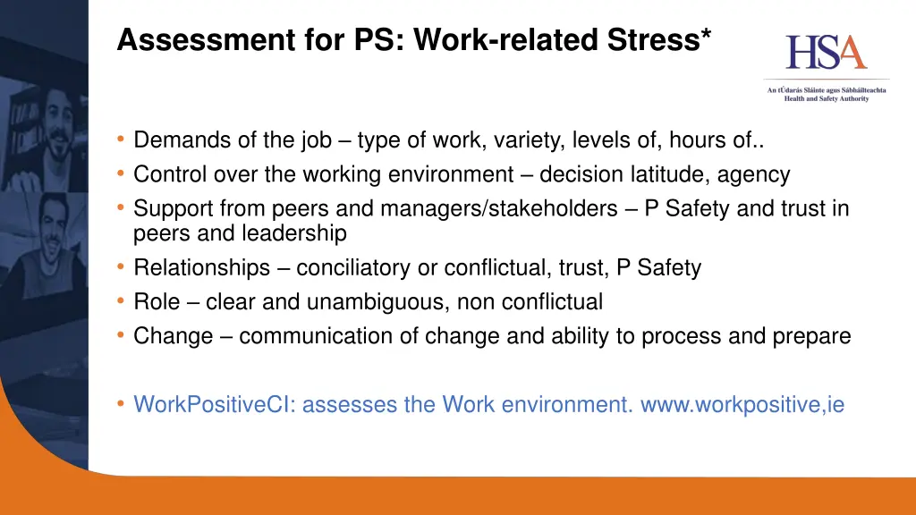 assessment for ps work related stress