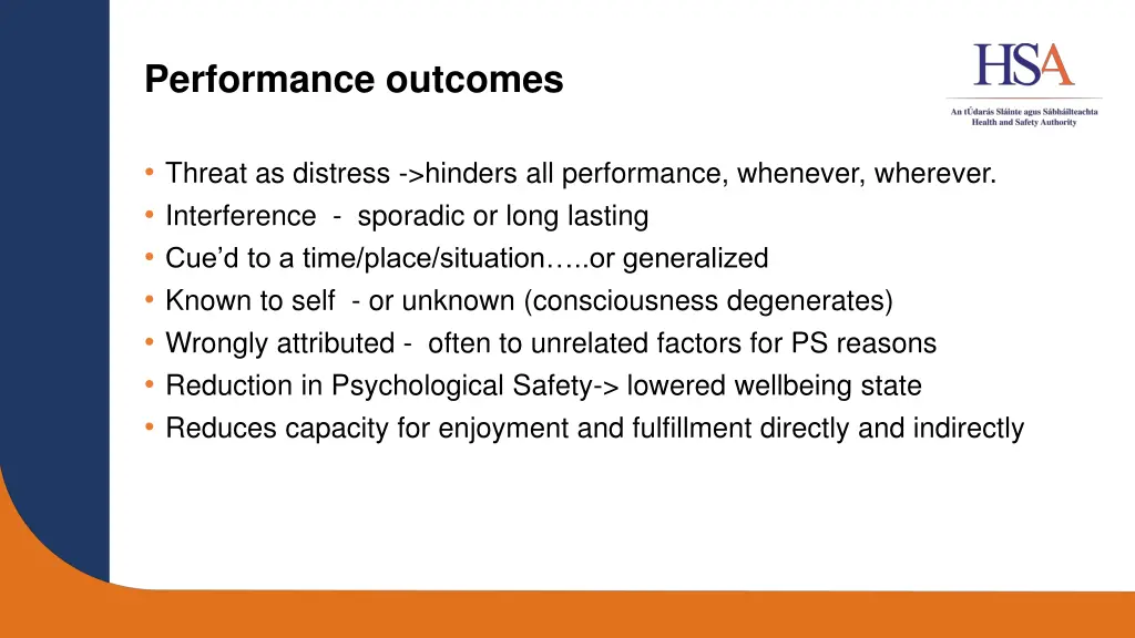 performance outcomes