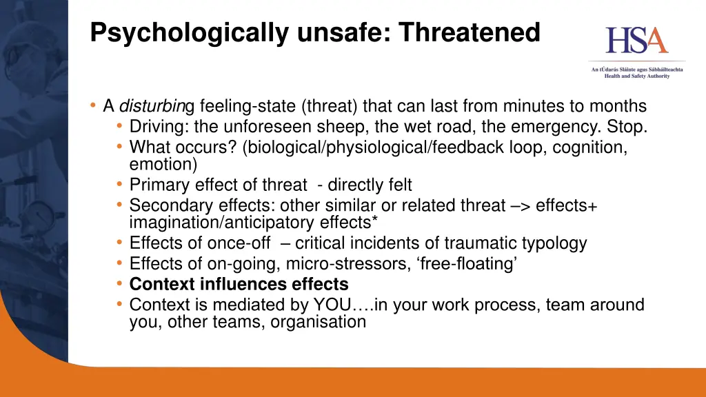 psychologically unsafe threatened