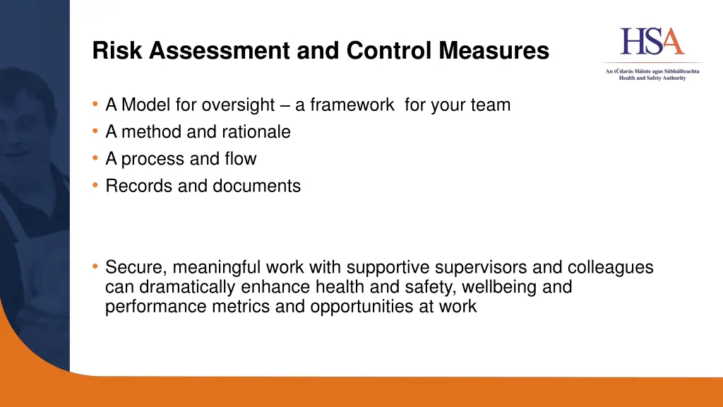 risk assessment and control measures