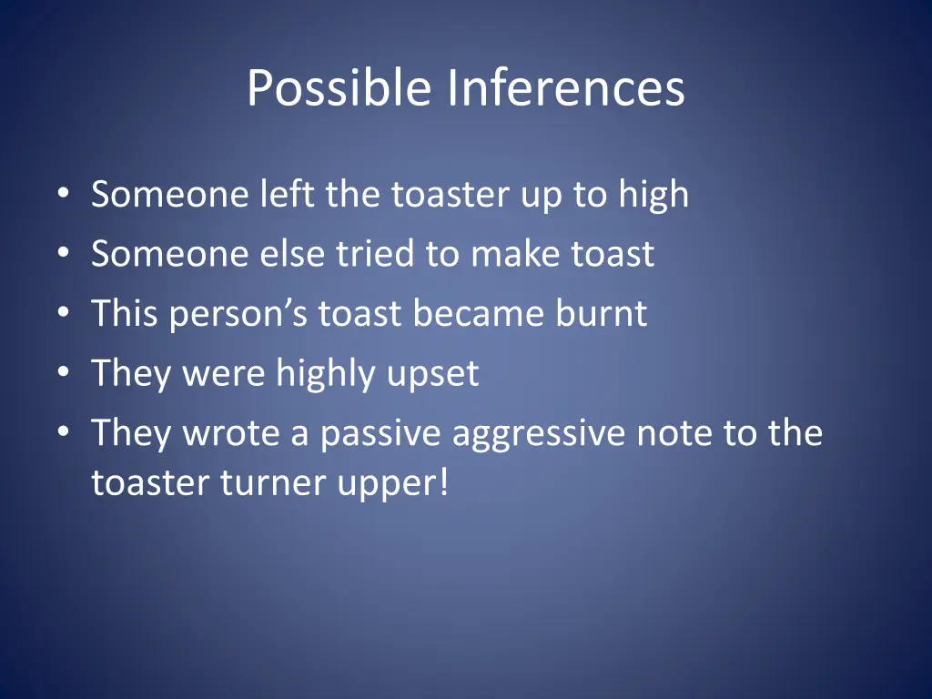 possible inferences 1