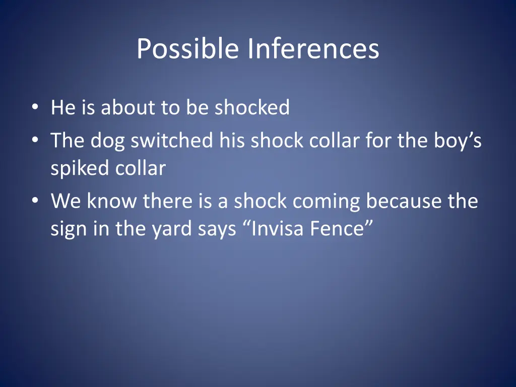 possible inferences 12