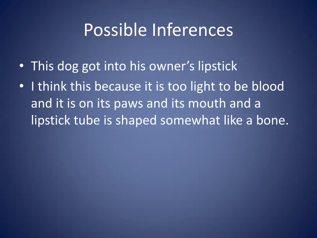 possible inferences 13