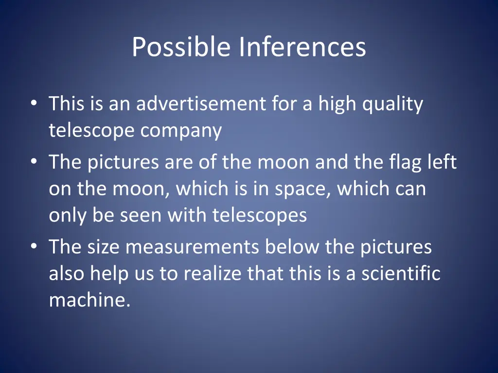 possible inferences 16