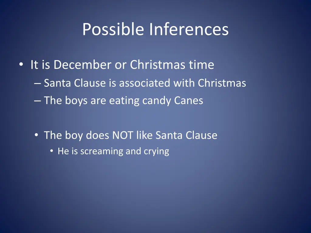 possible inferences 3