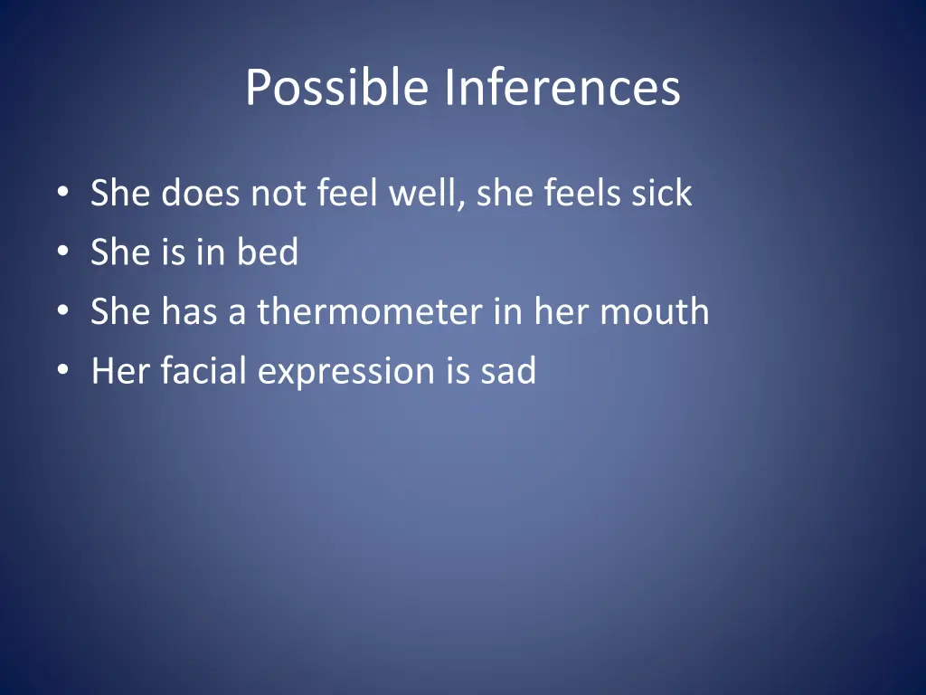 possible inferences 4