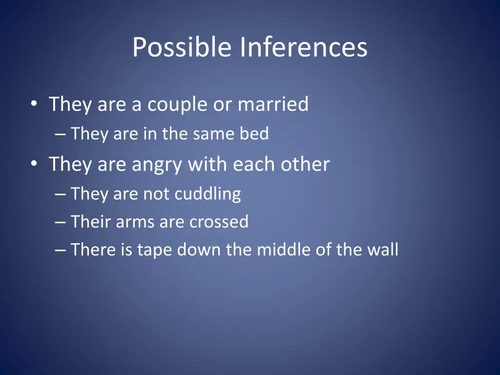 possible inferences 5