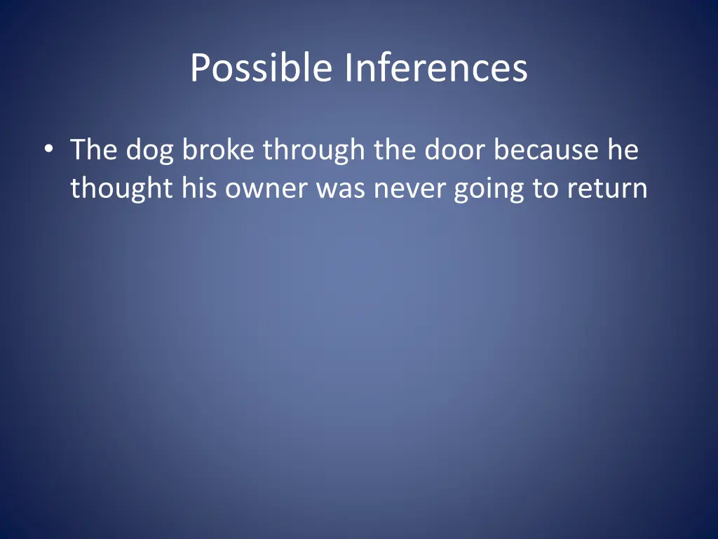 possible inferences 7