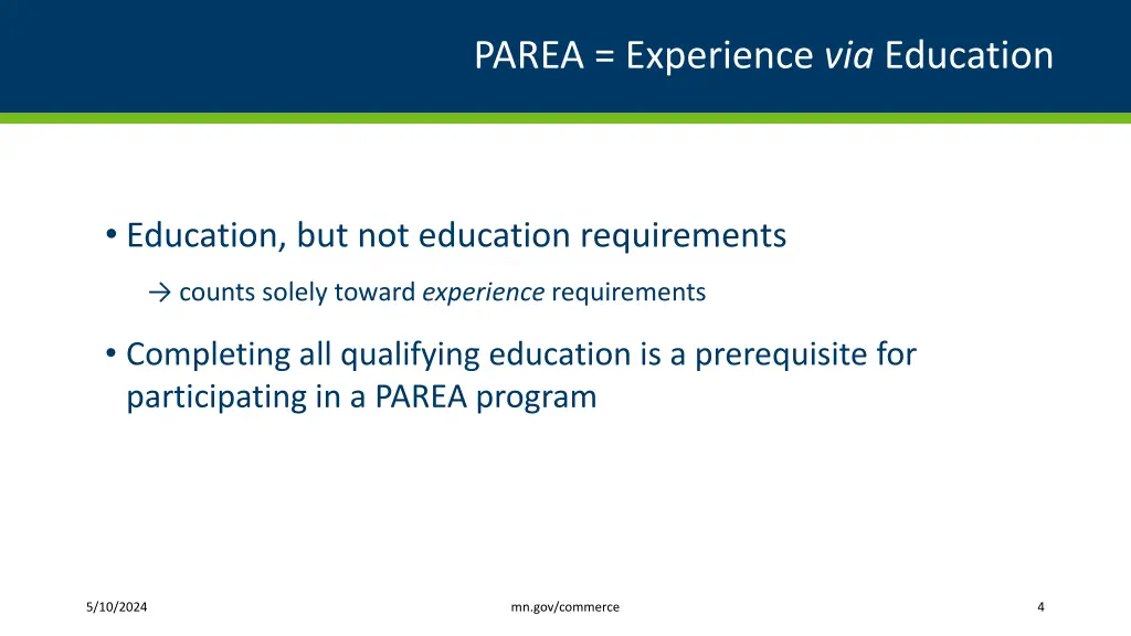 parea experience via education