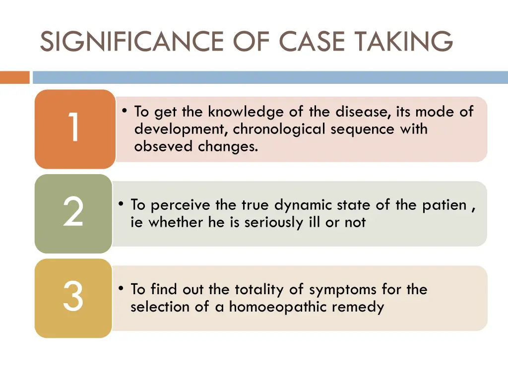 significance of case taking