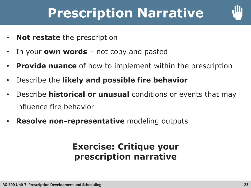 prescription narrative