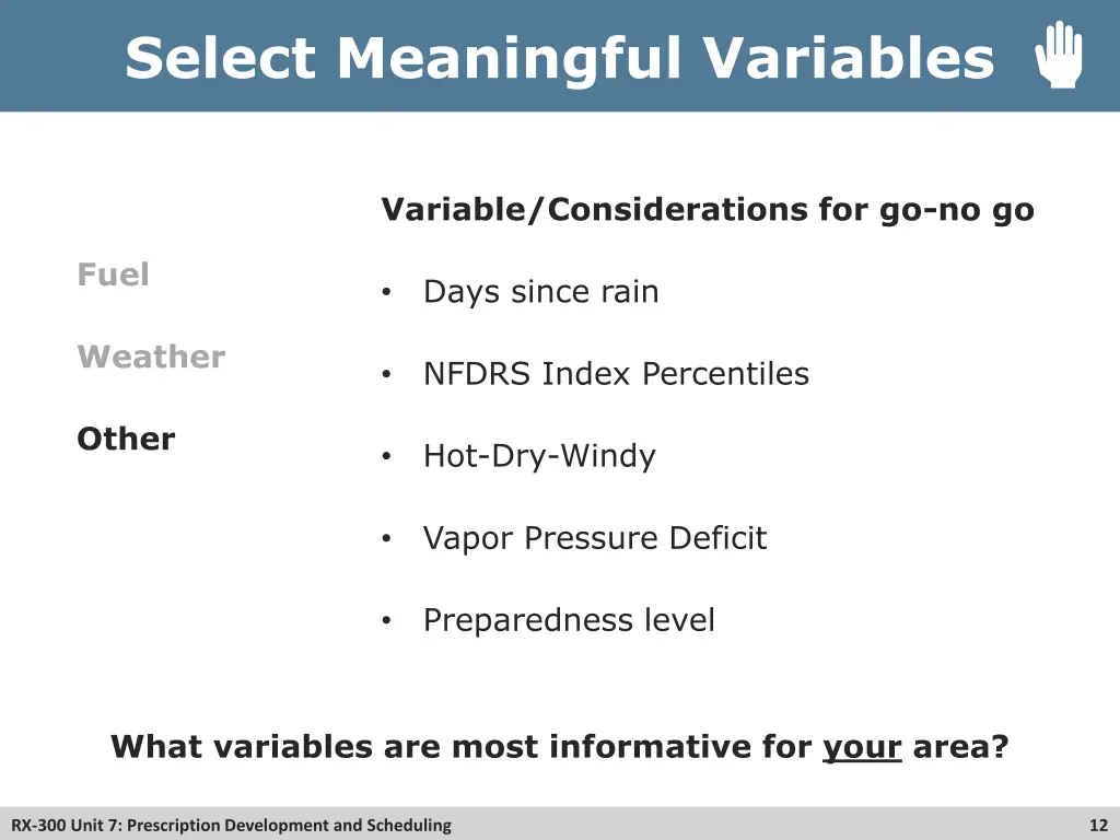 select meaningful variables 4