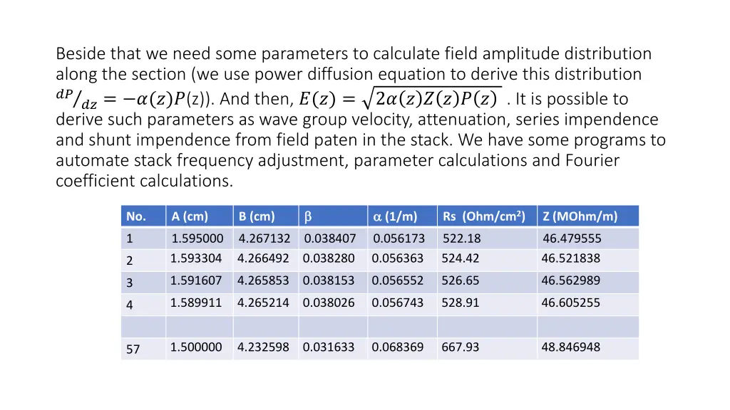 beside that we need some parameters to calculate